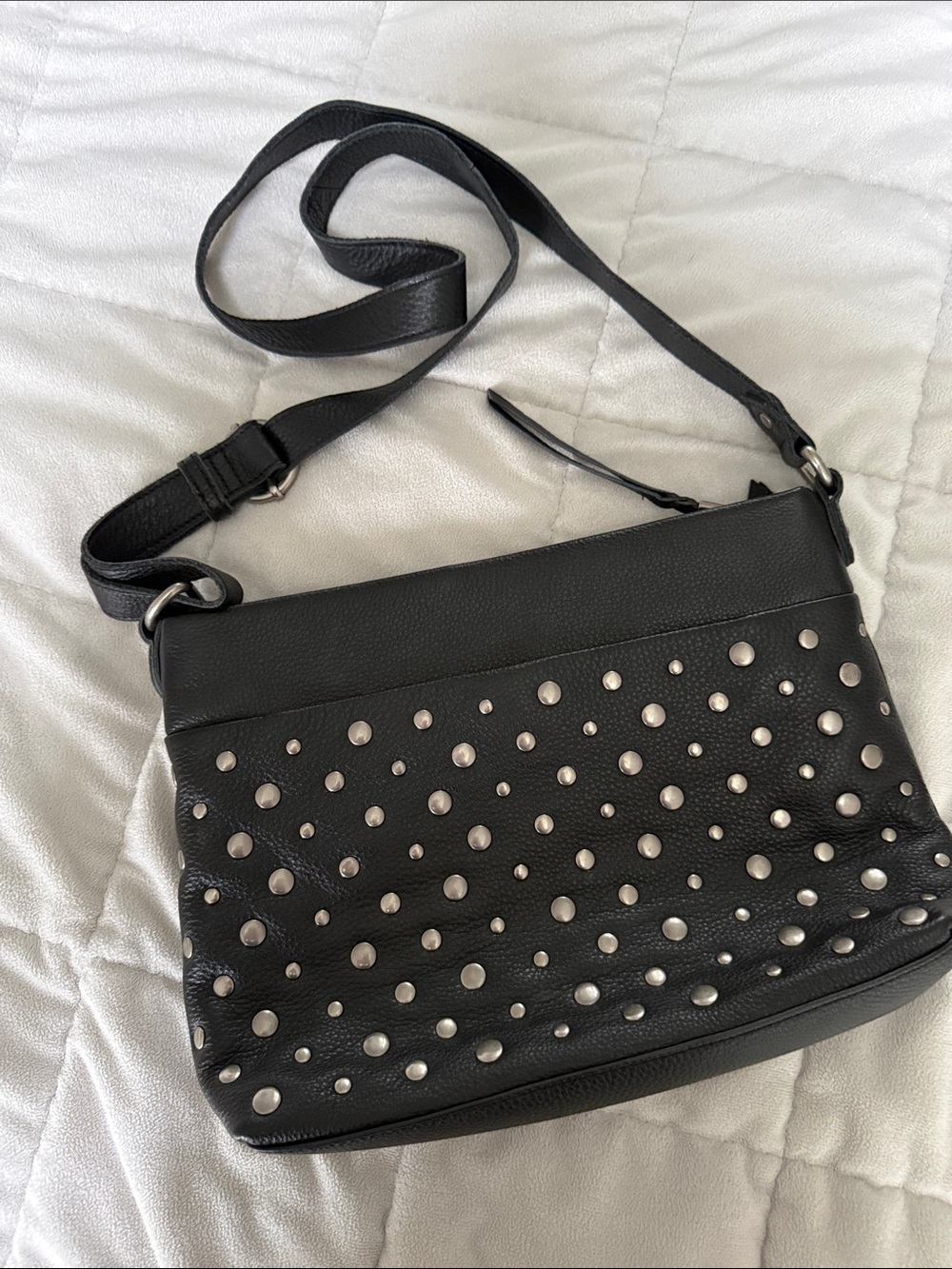 The Sak Melrose Crossbody- black silver stud